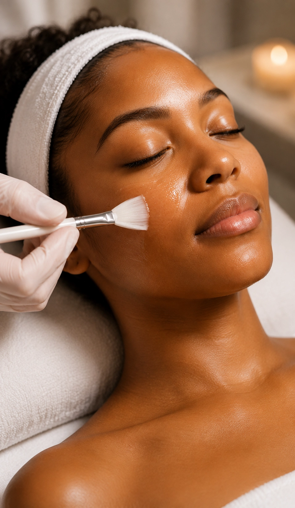 Chemical peel application at SKINTACITY